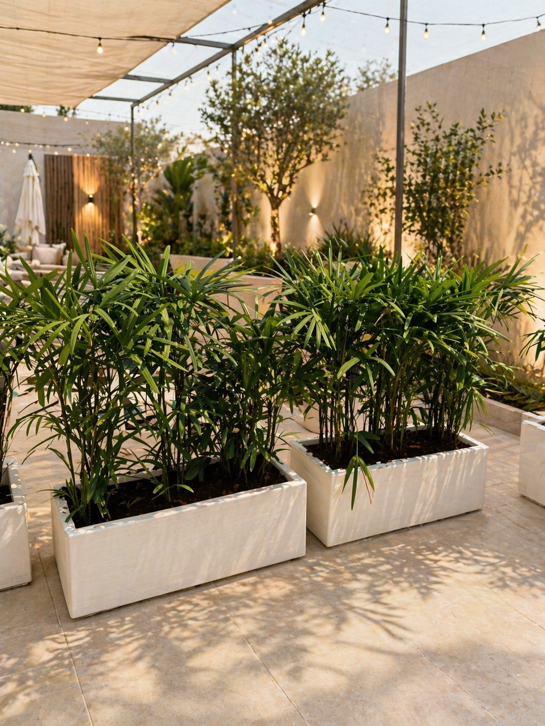 Lady Palm Raphis Planter Arrangement Bundle