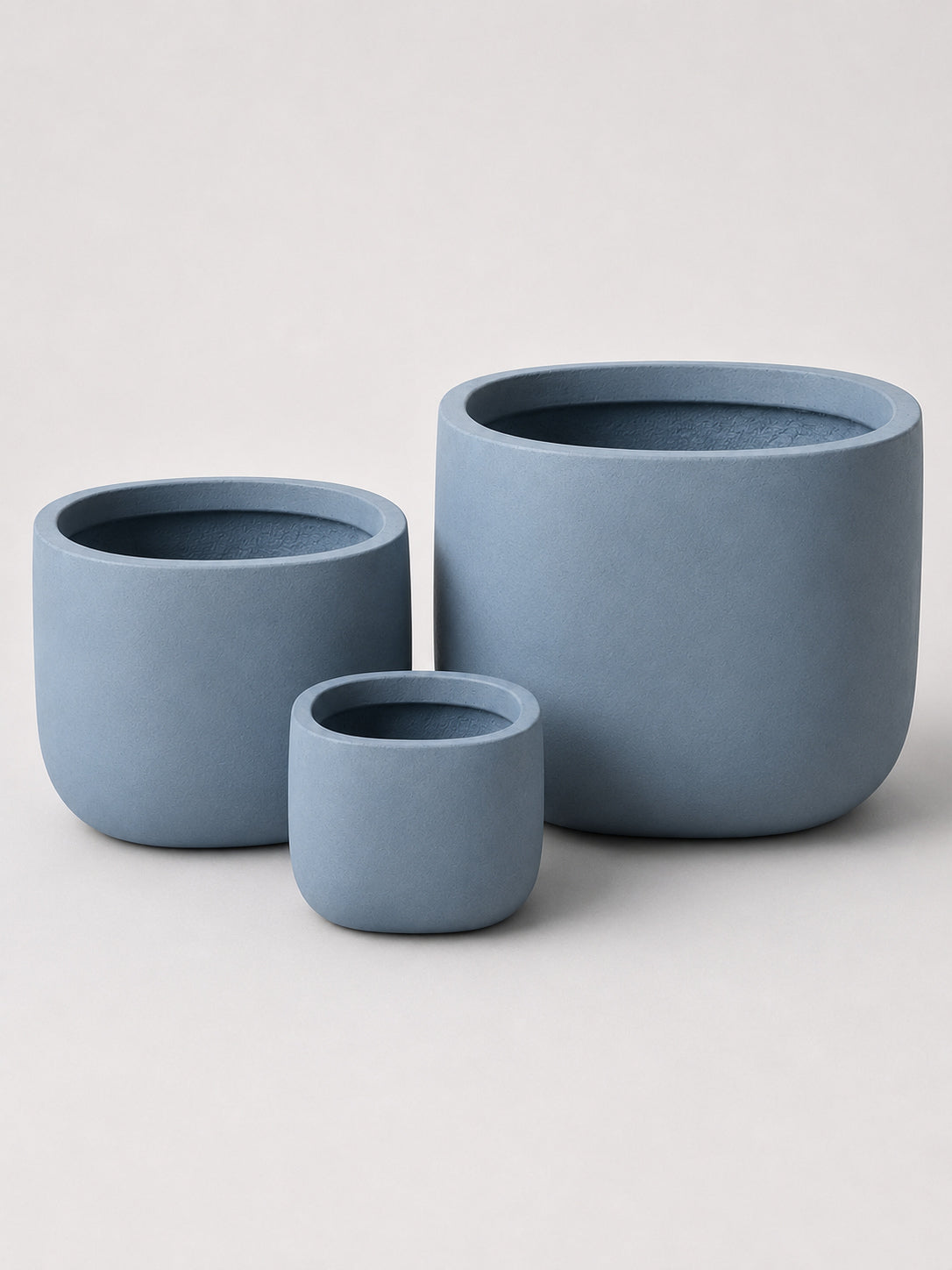Square Blue Fiber Clay Pot