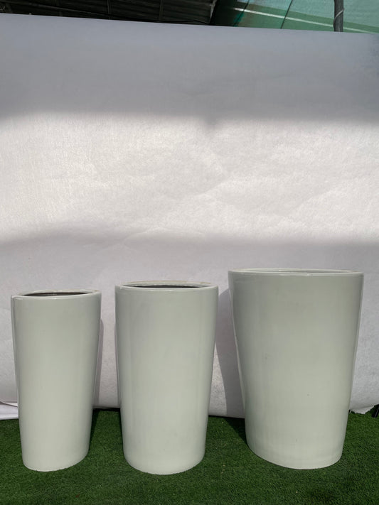 Long Ceramic Pots - Set of 3
