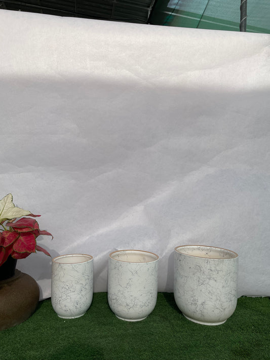 Marble Pot - Set of 3