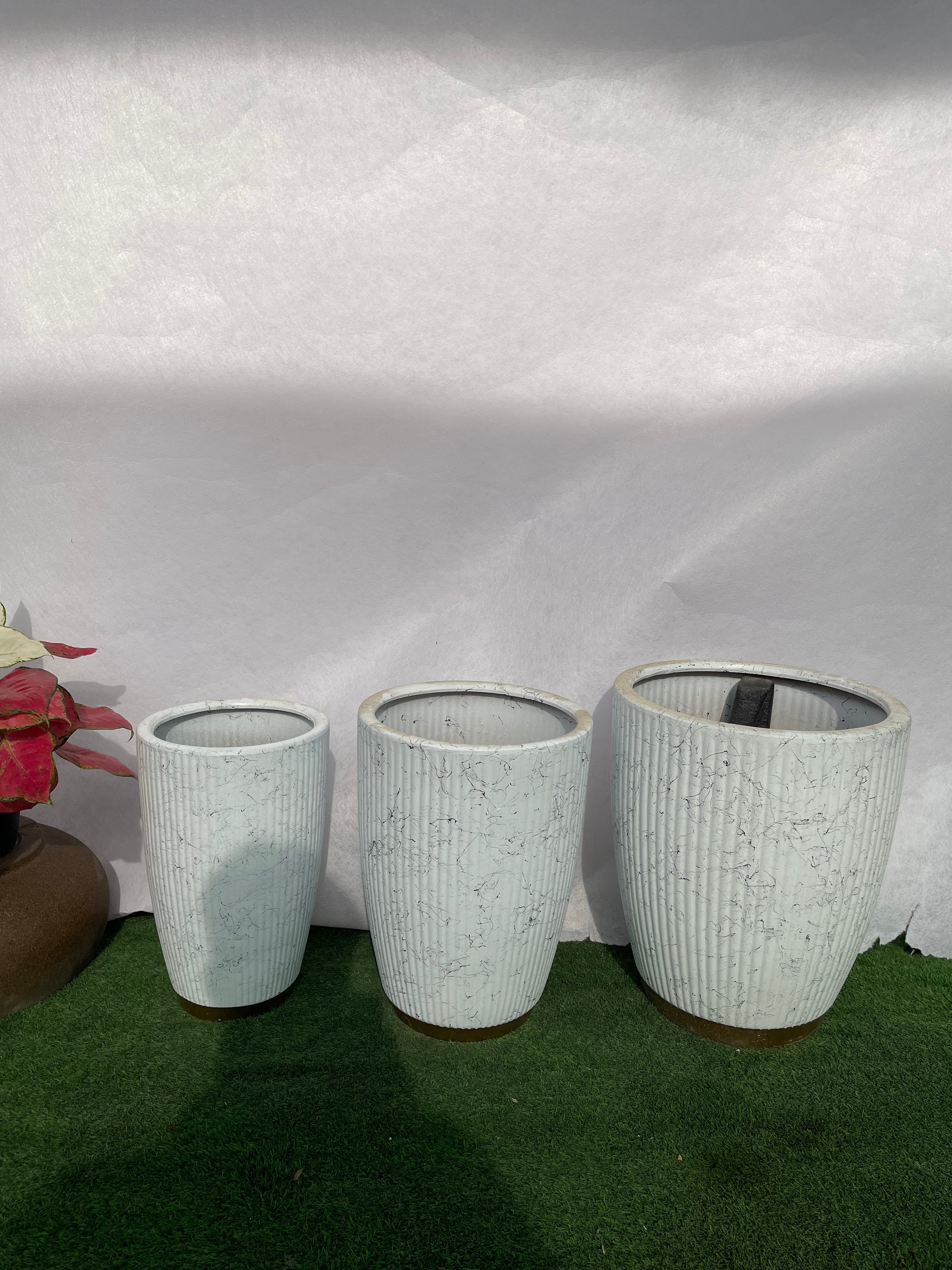 Marble Gold Pot - Set of 3