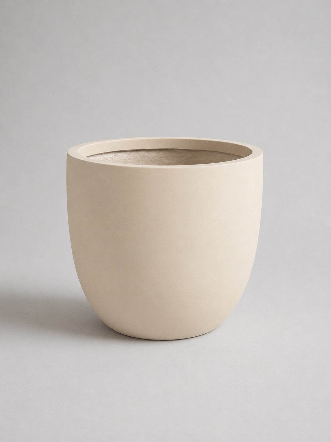 Soft Beige Fiber Clay Pot