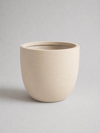 Soft Beige Fiber Clay Pot