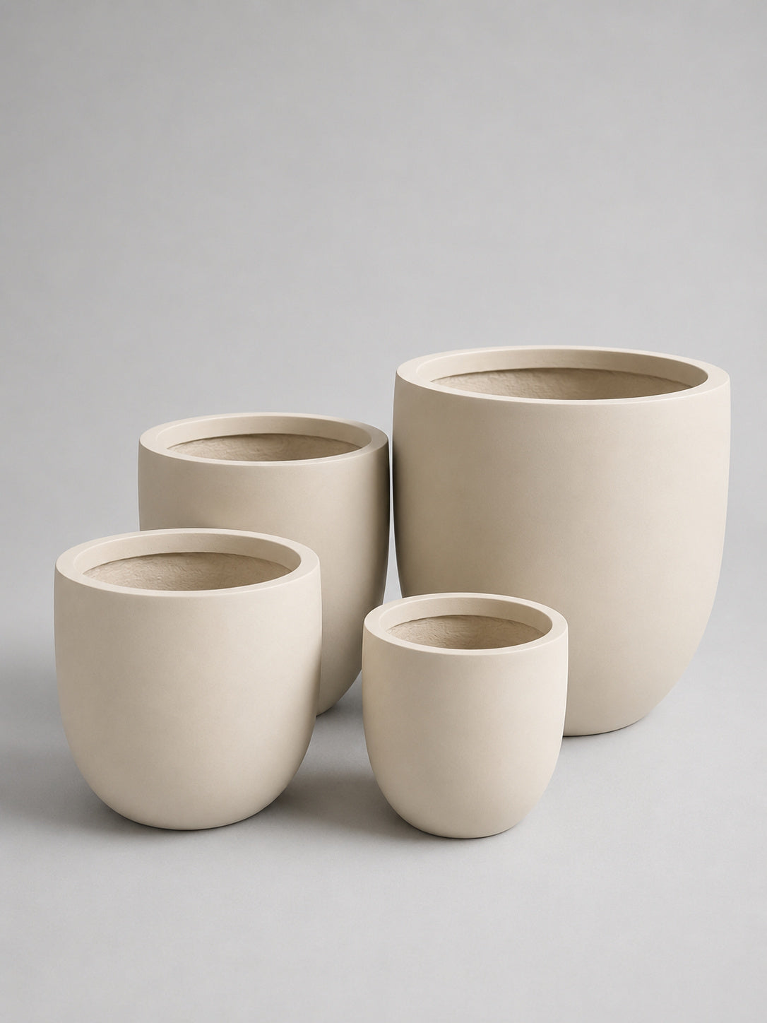 Soft Beige Fiber Clay Pot