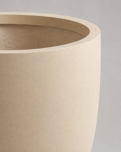 Soft Beige Fiber Clay Pot