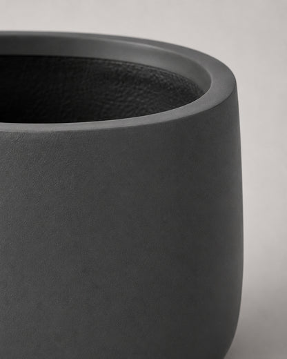 Matte Charcoal Fiber Clay Pots