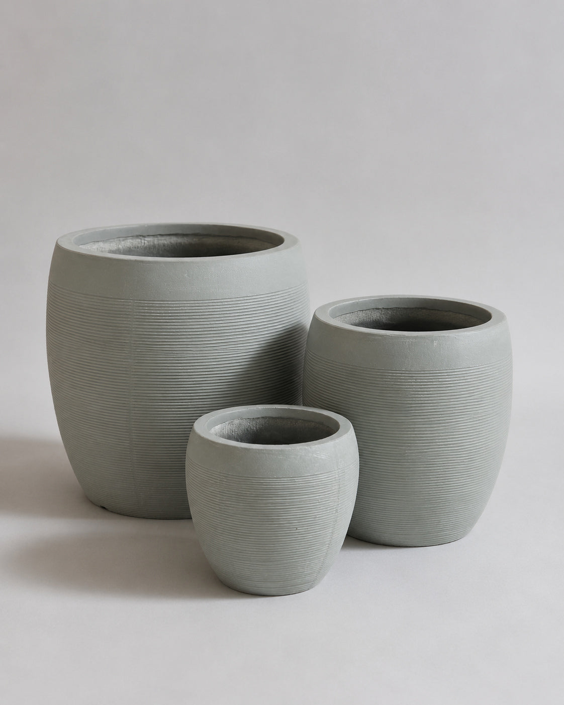 Modern Ribbed - Fiber Clay Pots