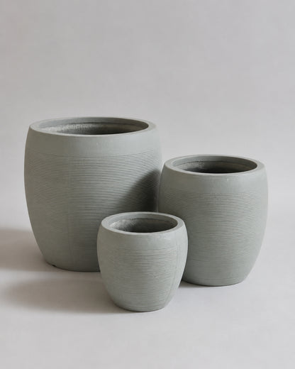 Modern Ribbed - Fiber Clay Pots