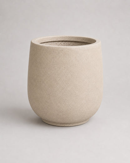 Stone Beige Fiber Clay Pots
