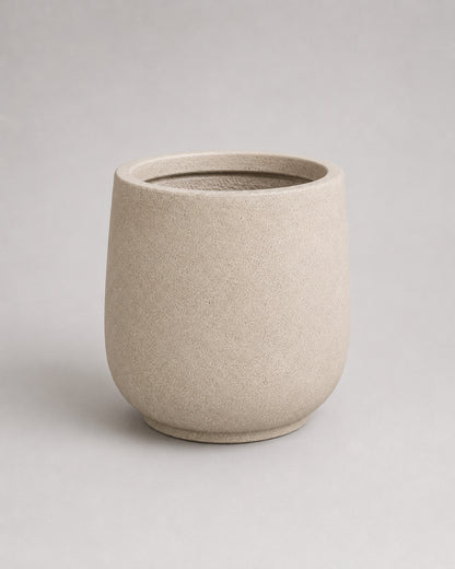 Stone Beige Fiber Clay Pots