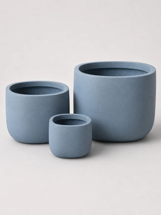 Square Blue Fiber Clay Pot, product photo 1