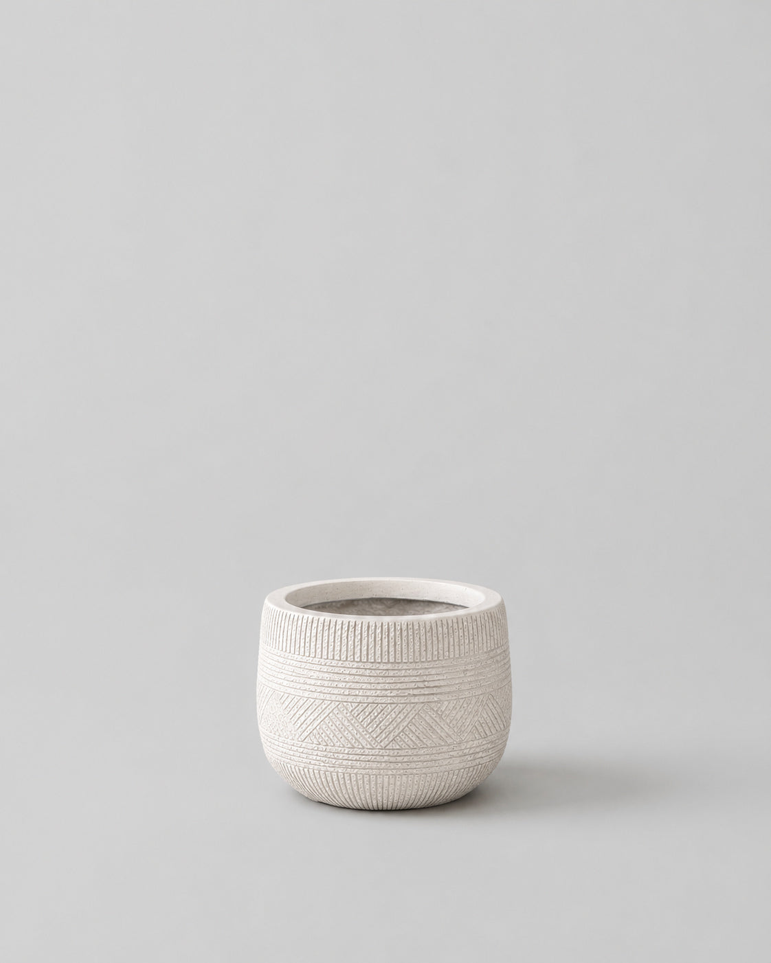 Textured White Fiber Clay Pots